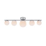 Bathroom ceiling light Puro glass shades 5-bulb