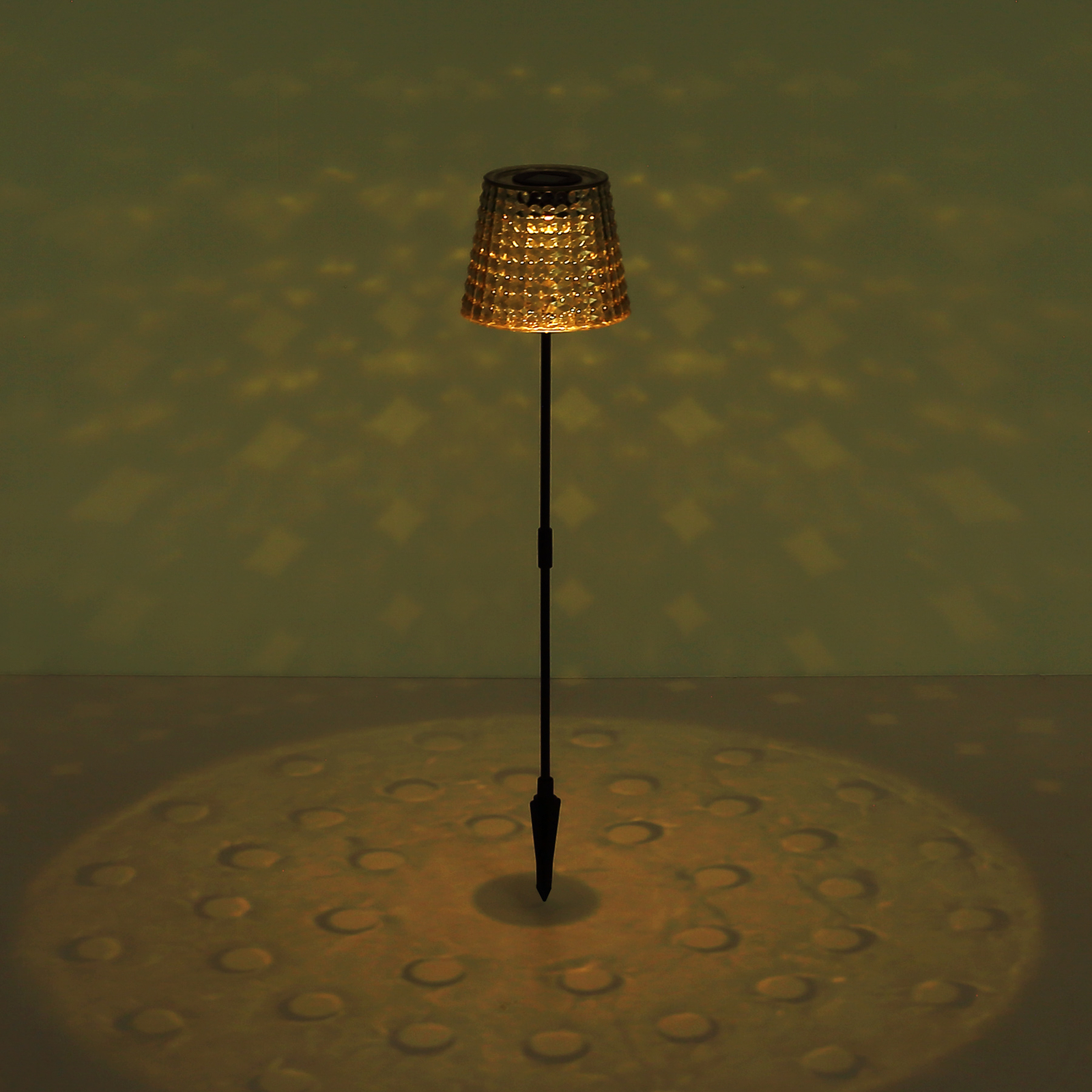 6635-2A solar ground spike lamp 2-set black/amber