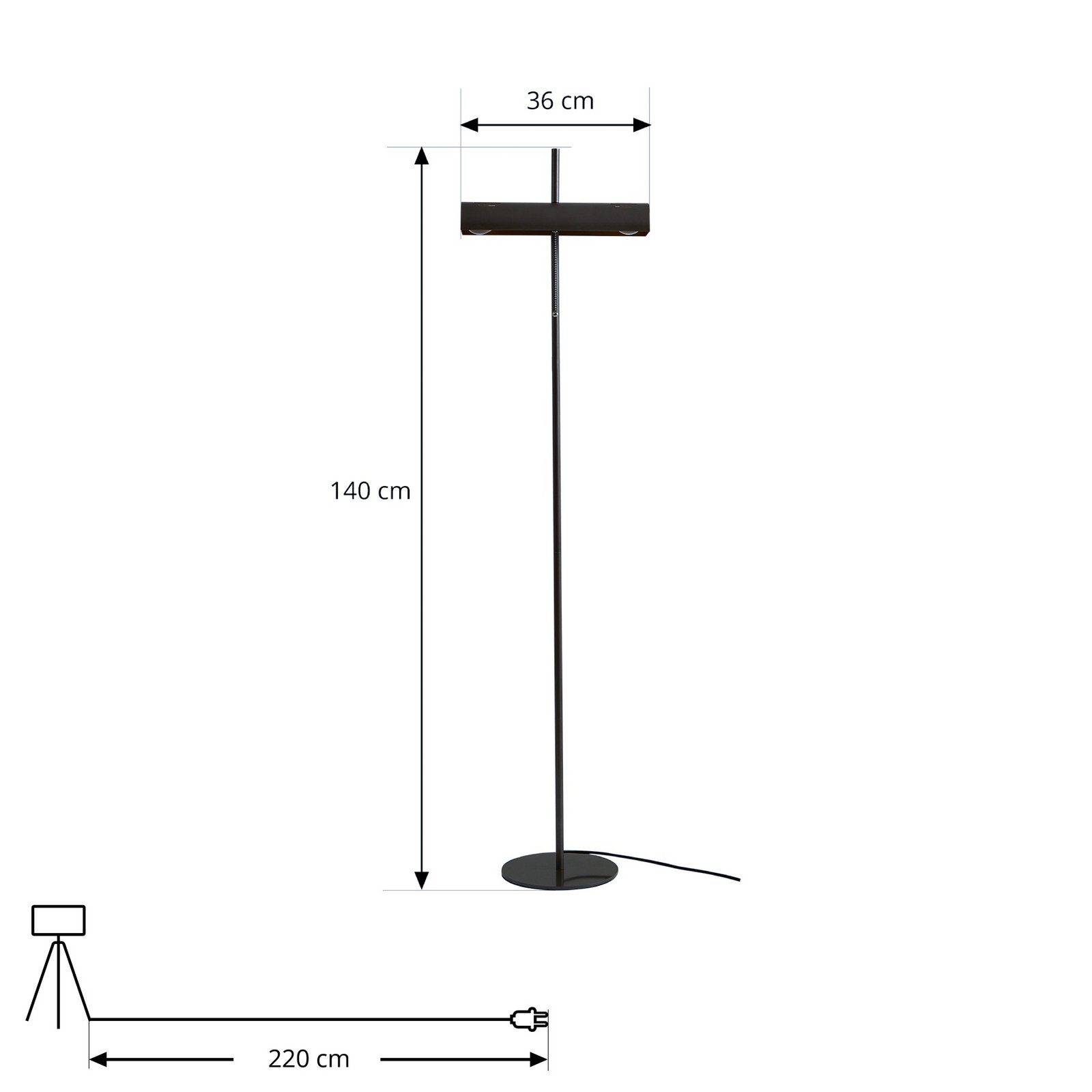 Nysira Floor Lamp Black - Lucande