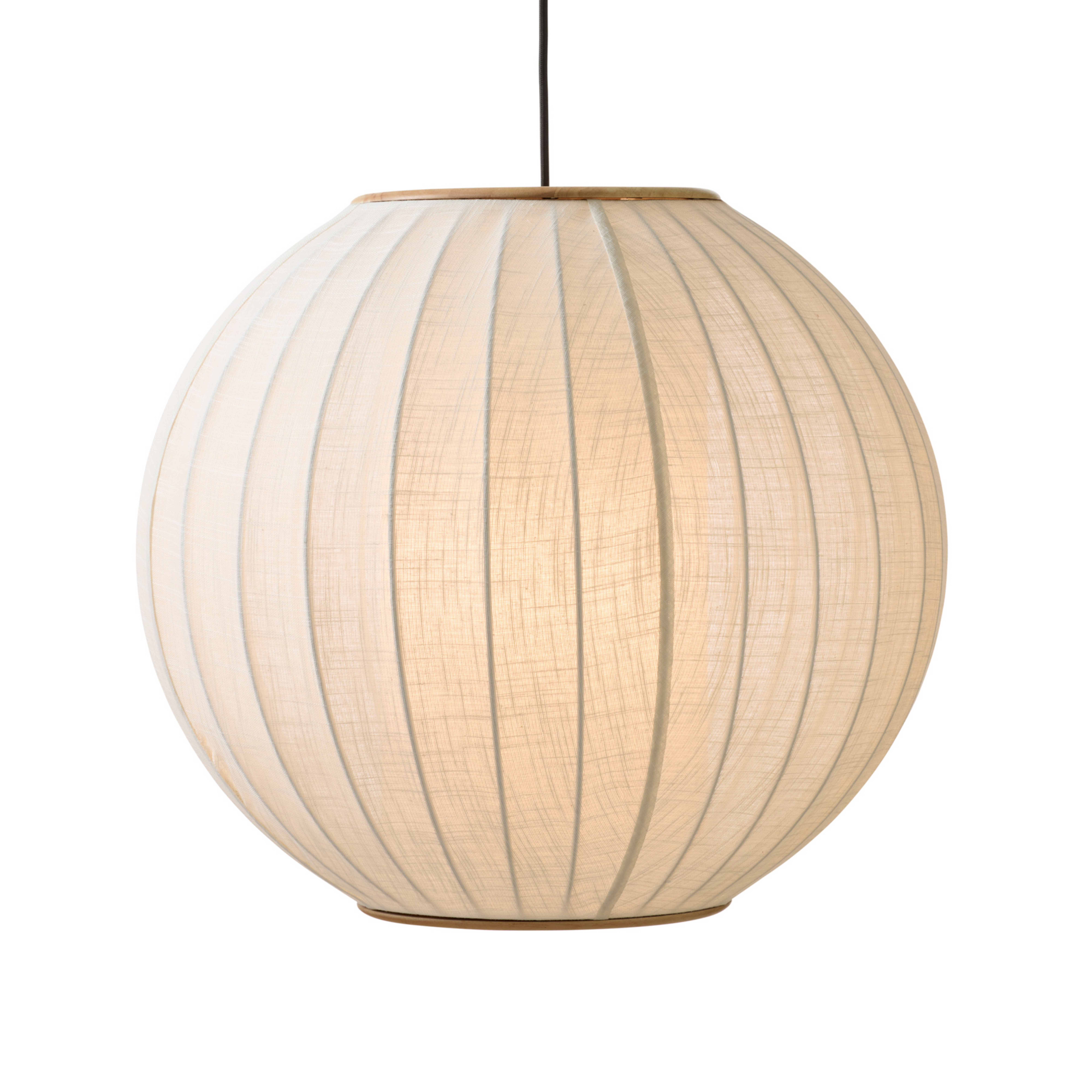 BALLON hengelampe, kremfarget, Ø 70 cm, lin, E27 – Halo Design