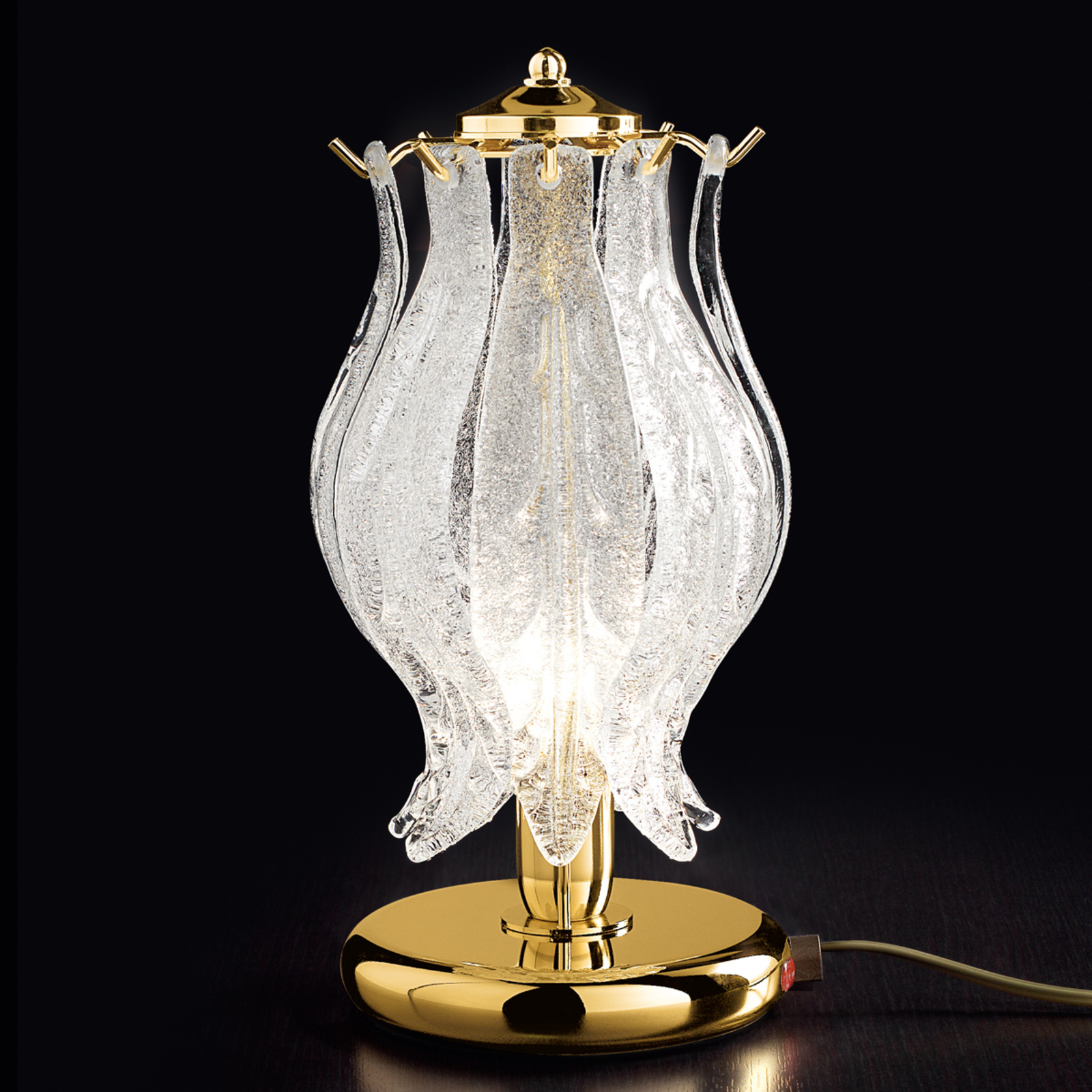 Elegancka lampa stołowa PETALI ze szkłem Murano