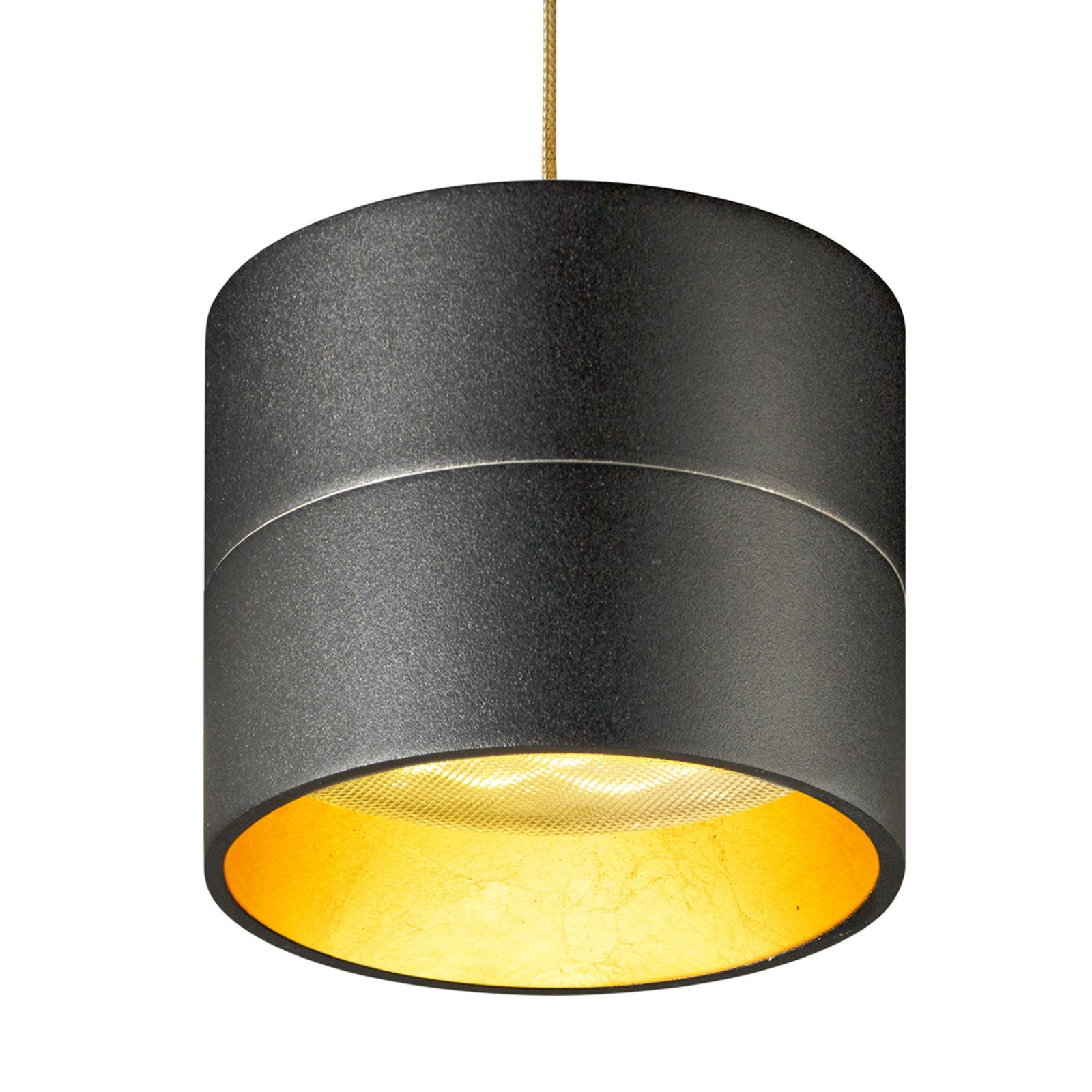OLIGO Tudor S LED-Hängeleuchte 9,3 cm schwarz-gold