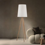 Piantana Walz, color crema, legno, altezza 175 cm, E27