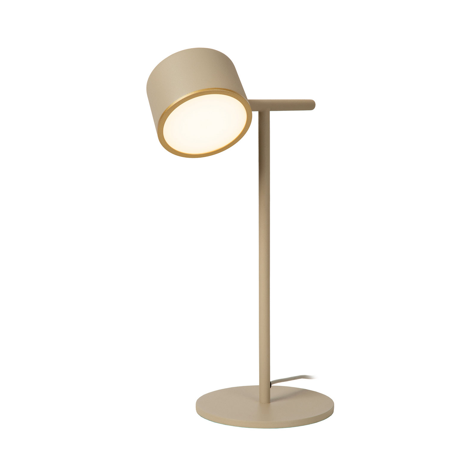 lampe à poser LED Gian, taupe, hauteur 40 cm, métal
