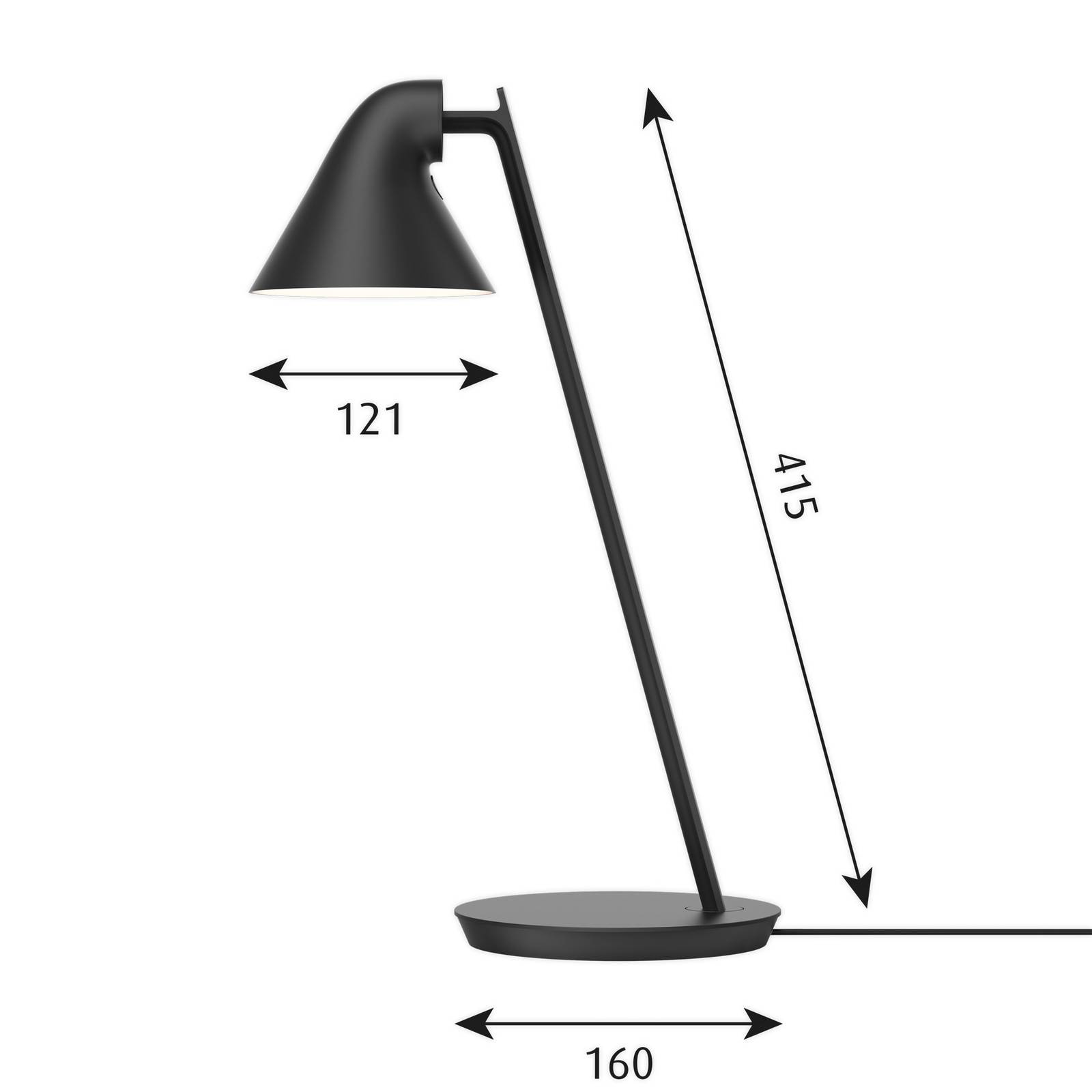 E-shop Louis Poulsen NJP Mini stolová LED lampa čierna