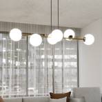 Gravity pendant light, opal white/gold/black, glass, E14