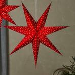 LED závesná hviezda Blink, zamatový vzhľad Ø 45cm červená