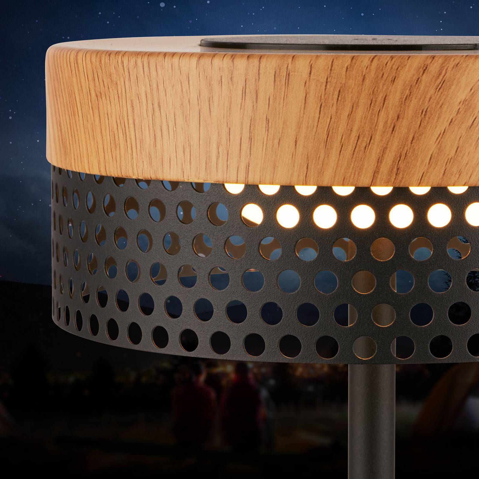 Lampa stołowa akumulatorowa Booha, brązowa, metal, IP44, ściemniana