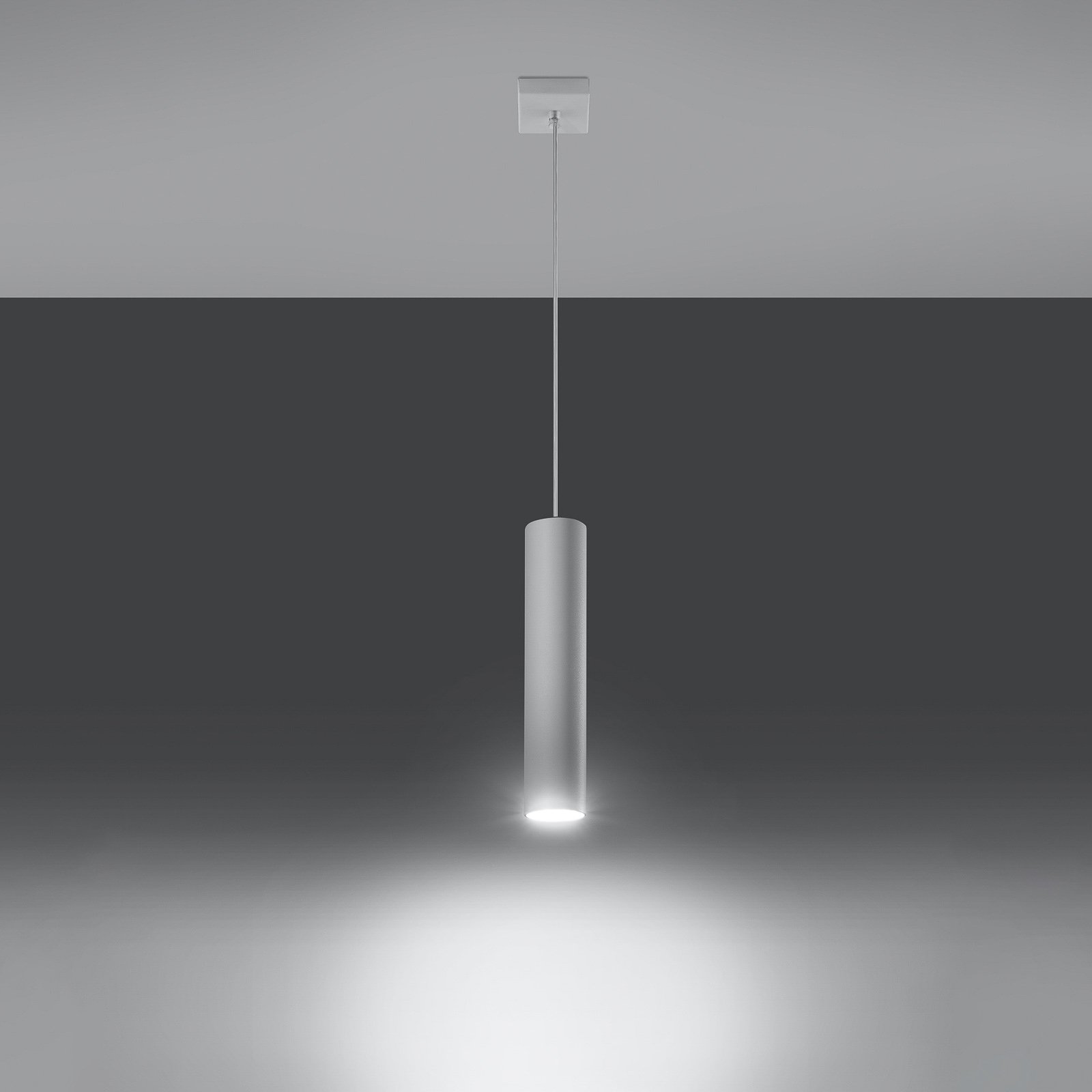 Lampa wisząca Tube, biała, 1-punktowa