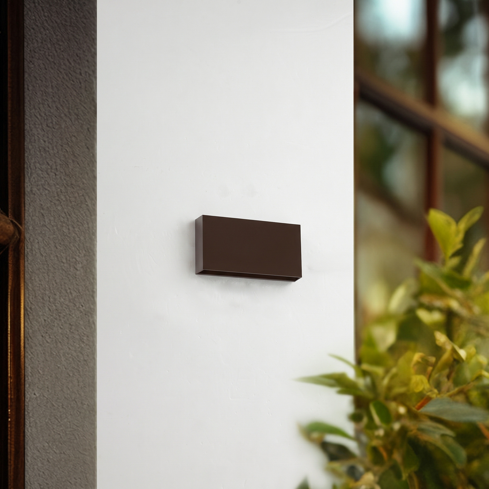 Candeeiro de parede exterior LED Jarte, 20 cm, castanho, IP65 - Lucande