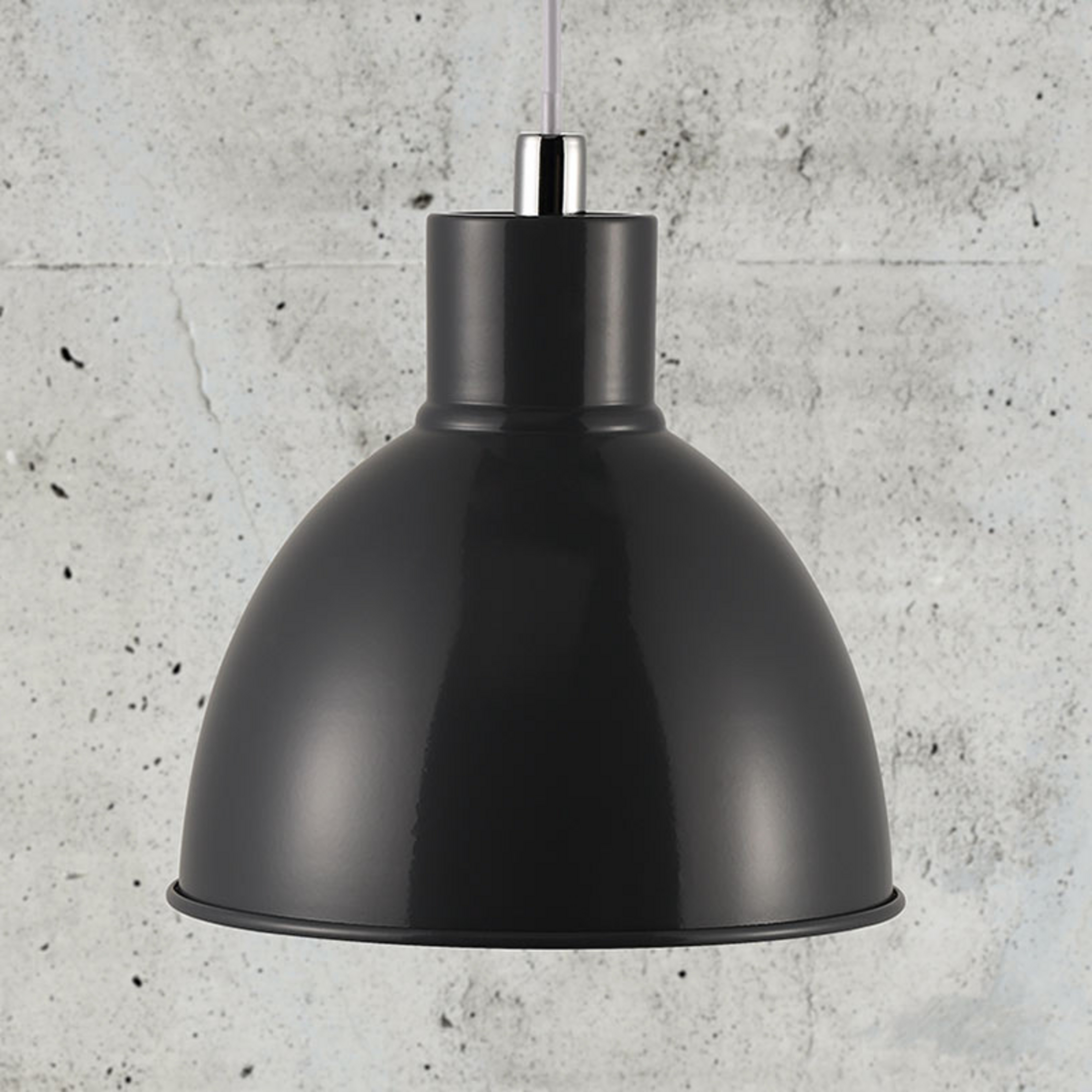 Lampa wisząca Pop z metalowym kloszem, antracytowa