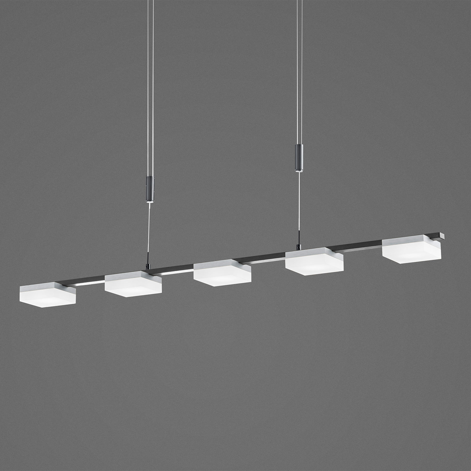 Bopp Quad LED hanging lamp 5-bulb black/aluminium