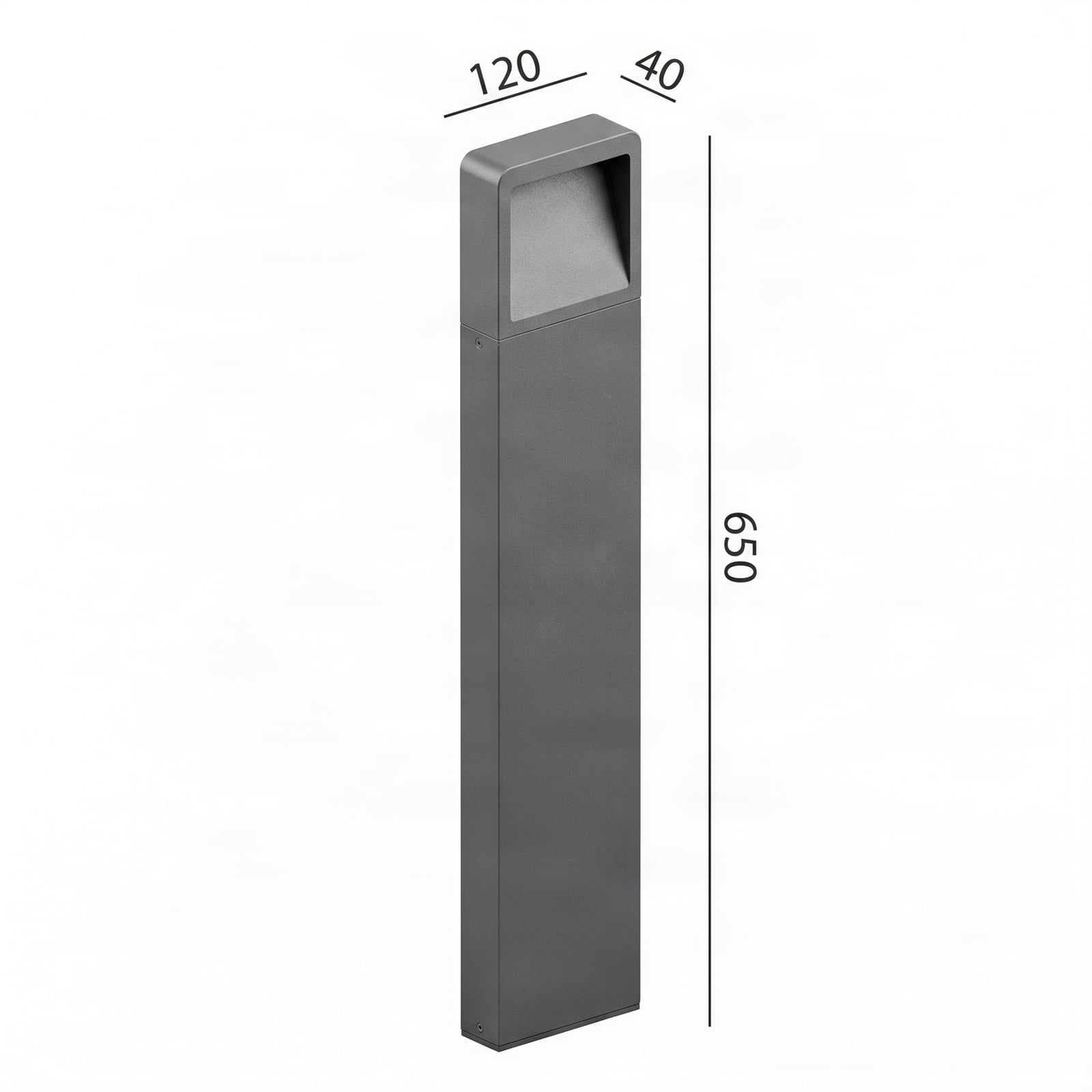 Lucande lampione a LED Leya, 65 cm, antracite, metallo, IP54 Lucande lampione a LED Leya, 65 cm, antracite, metallo, IP54