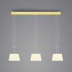 BANKAMP Lámpara colgante LED Conus, 3 luces, latón