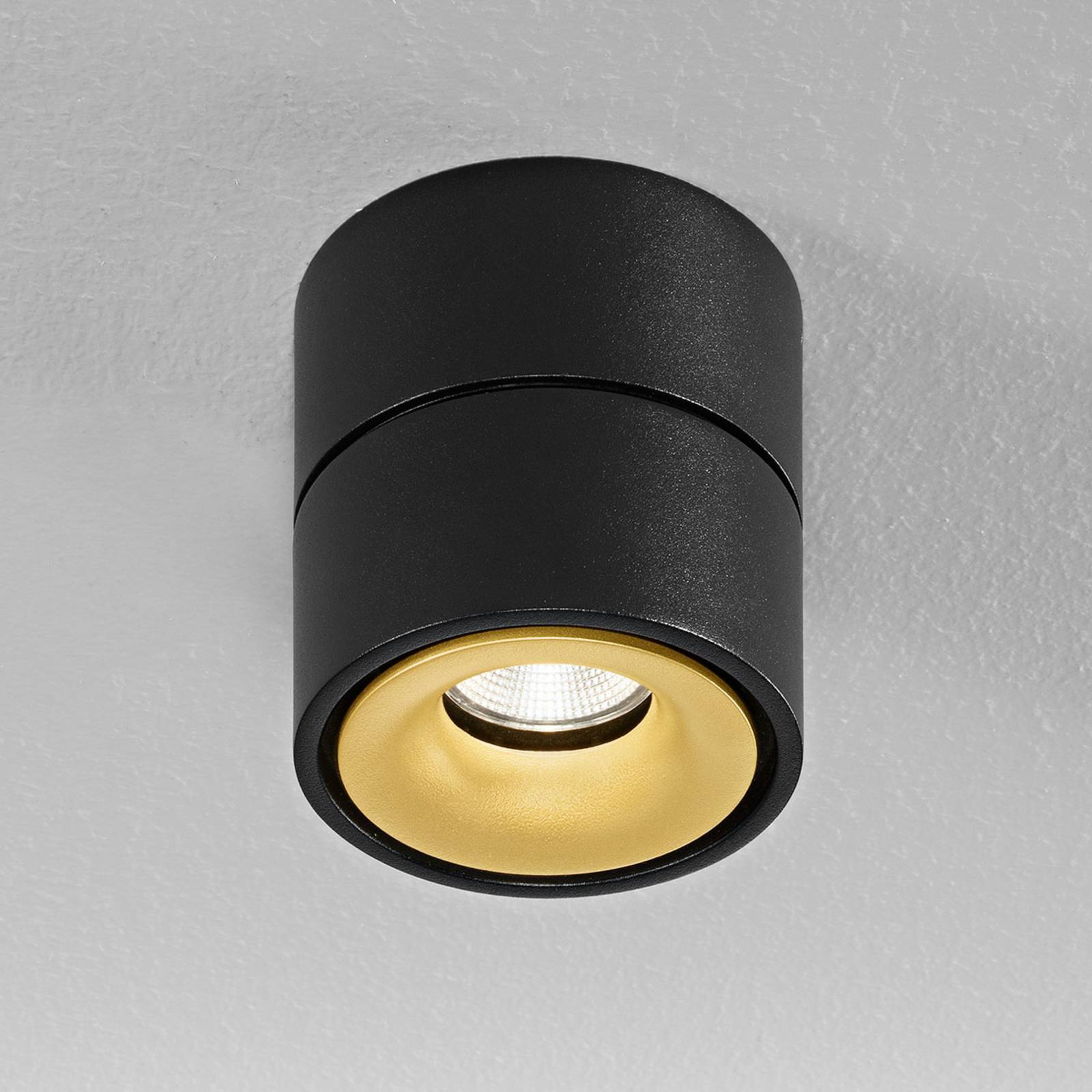 Image of Egger Licht Egger Clippo spot plafond LED, noir-doré, 3 000 K 