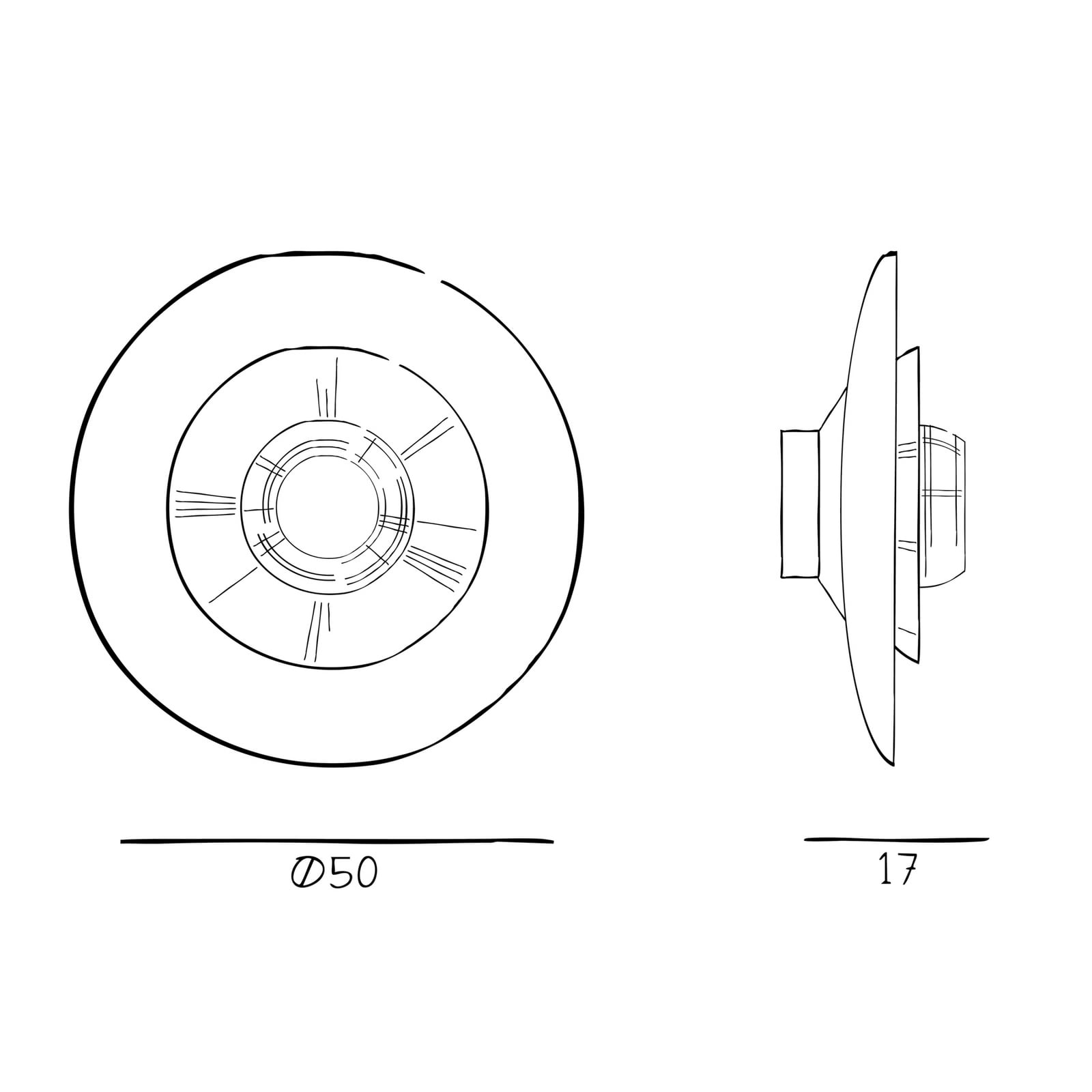 Disco Rama wall light, brown, glass, E27 - DESIGN BY US