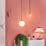 Suspension Paulmann Menja blanc satiné/laiton Ø 20 cm IP44