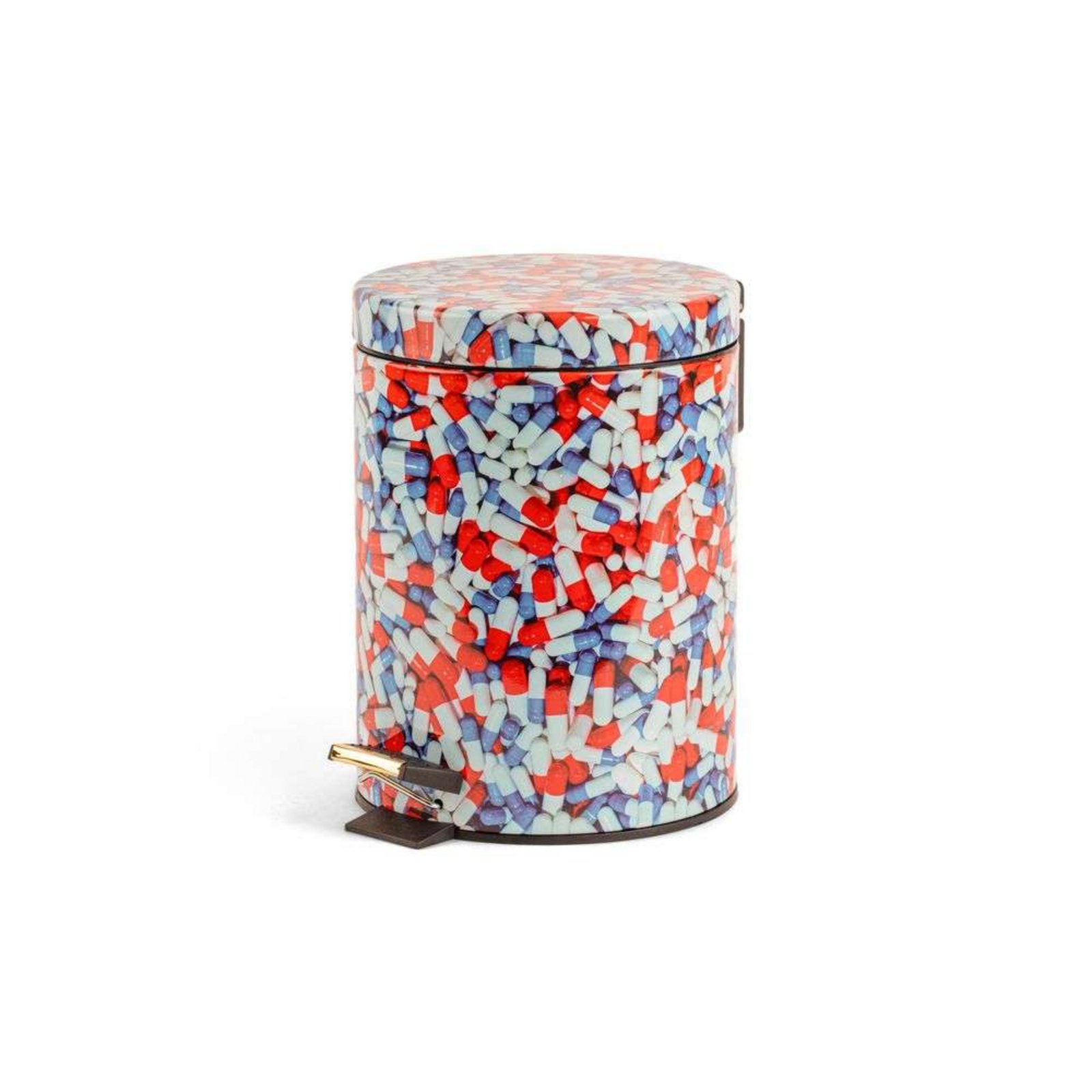 Pills Toiletpaper Home Dustbin Ø 20,5 H. 27,5 White/Red/Blue - Seletti