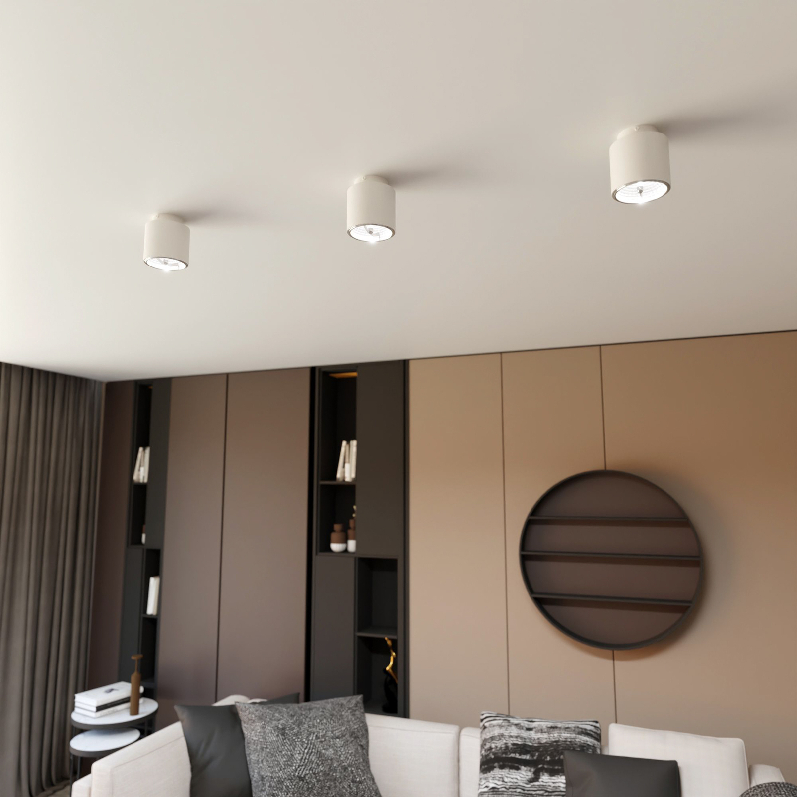 Nano ceiling light, white, 1-bulb, metal
