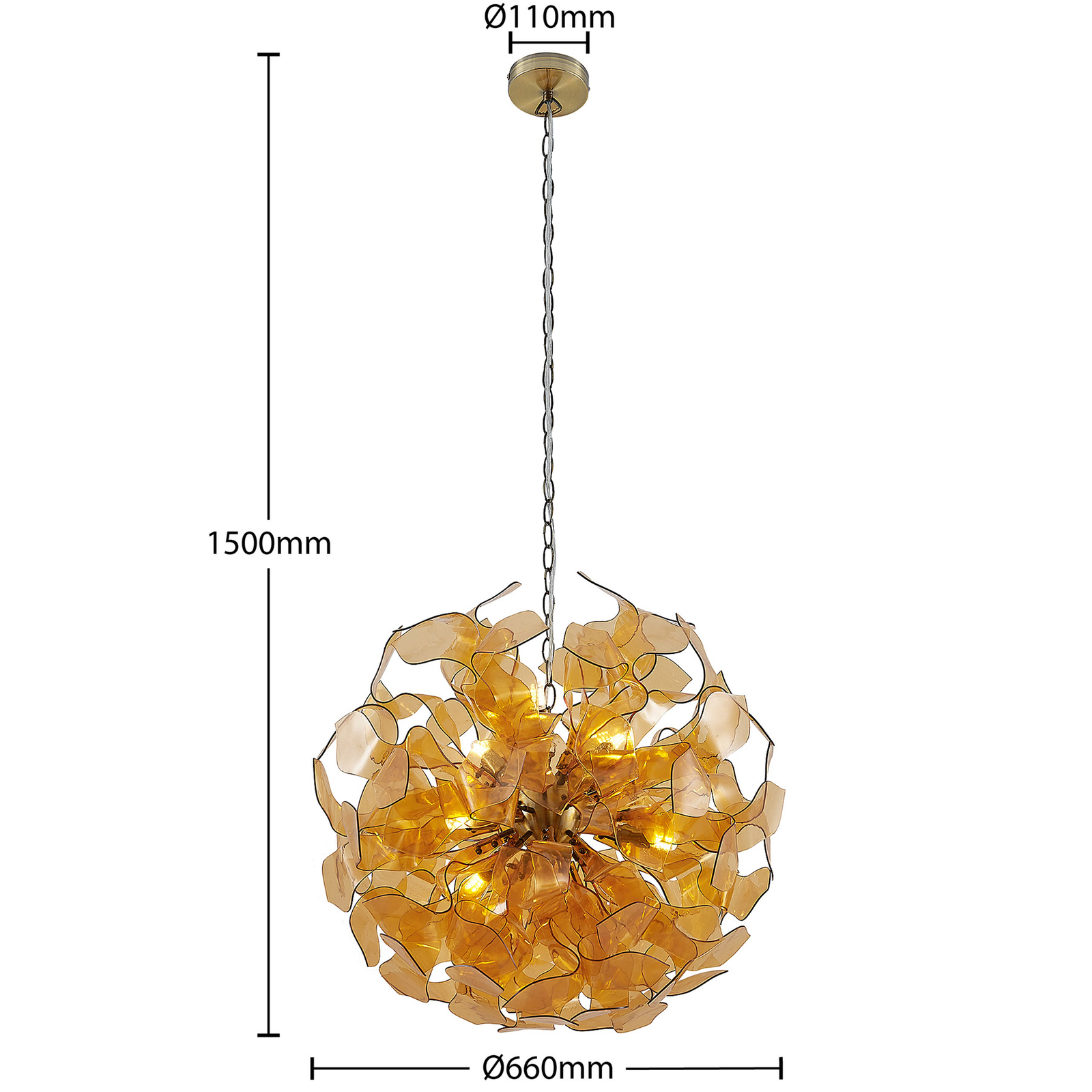 Lindby Moscalina hanglamp, amber