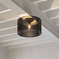Stropné svietidlo Manby, Ø 45 cm, čierna farba, oceľ