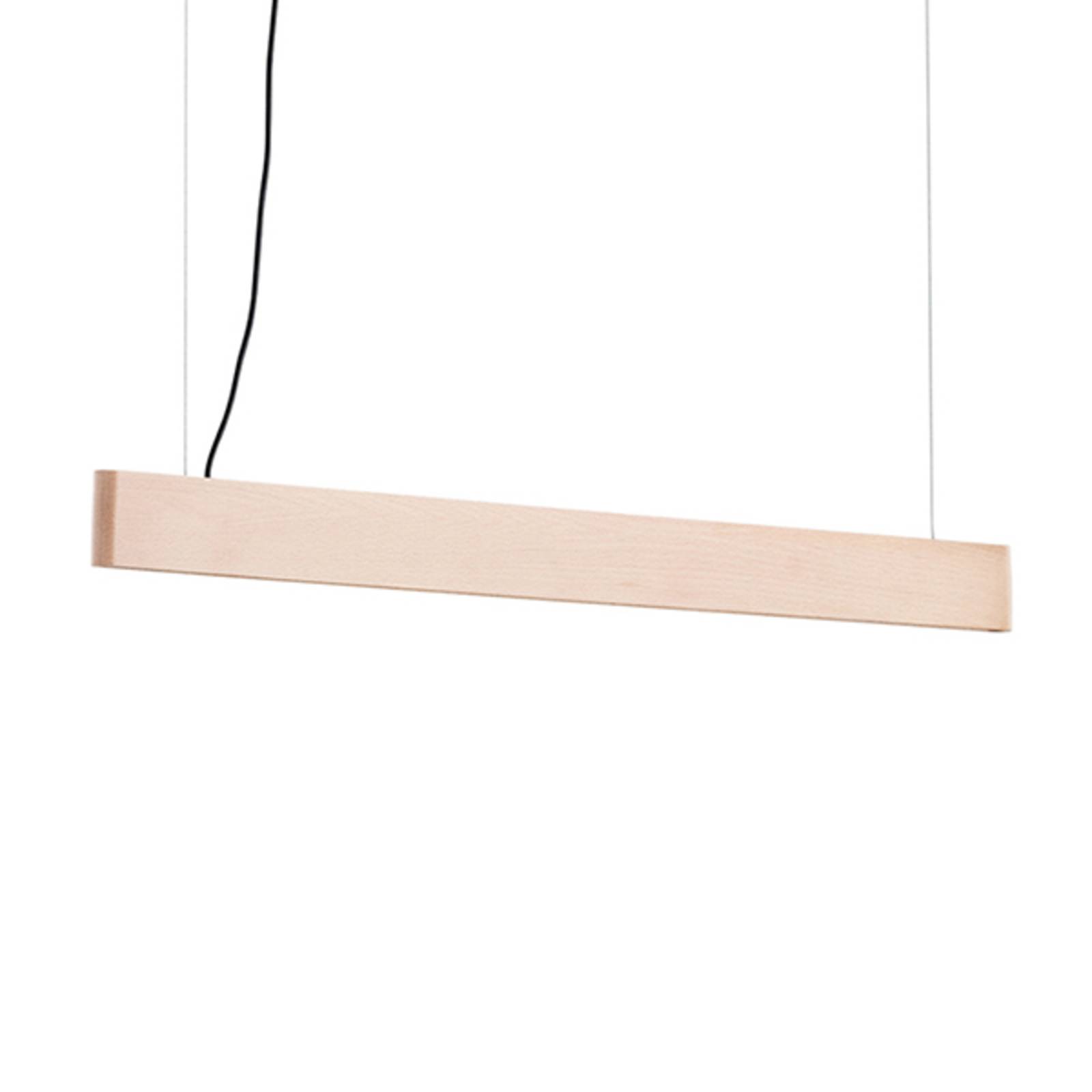 LED hanglamp Abbon met houten kap, beuken, 90cm