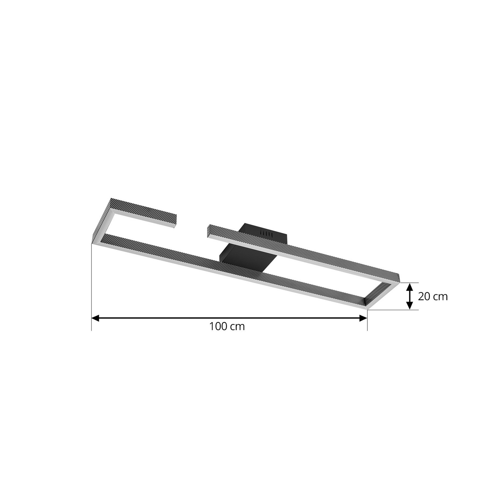 Lucande LED laevalgusti Yvor, 100 cm, must, alumiinium