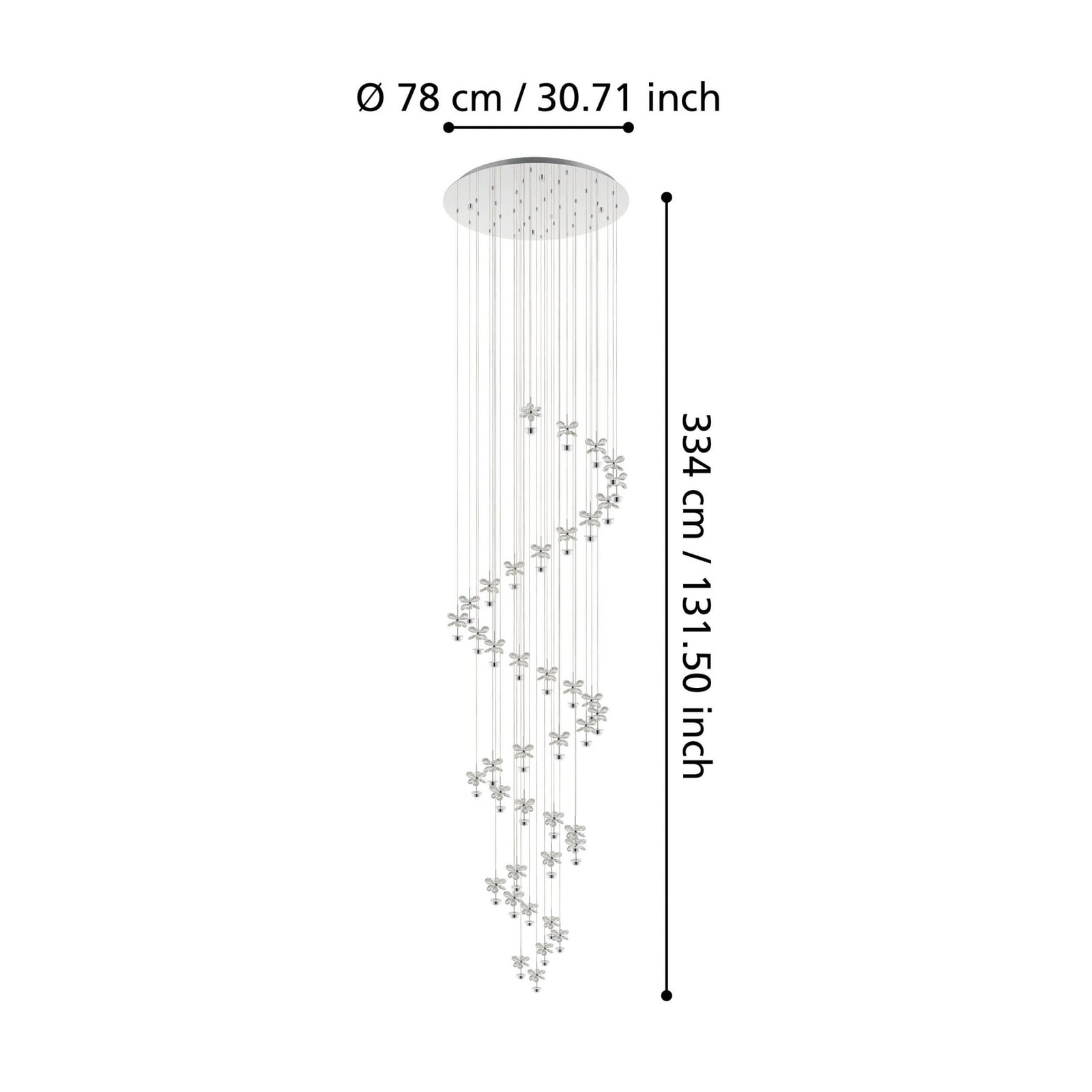 Závěsné světlo Pianopoli chrom 78x334 cm - EGLO Stars of Light