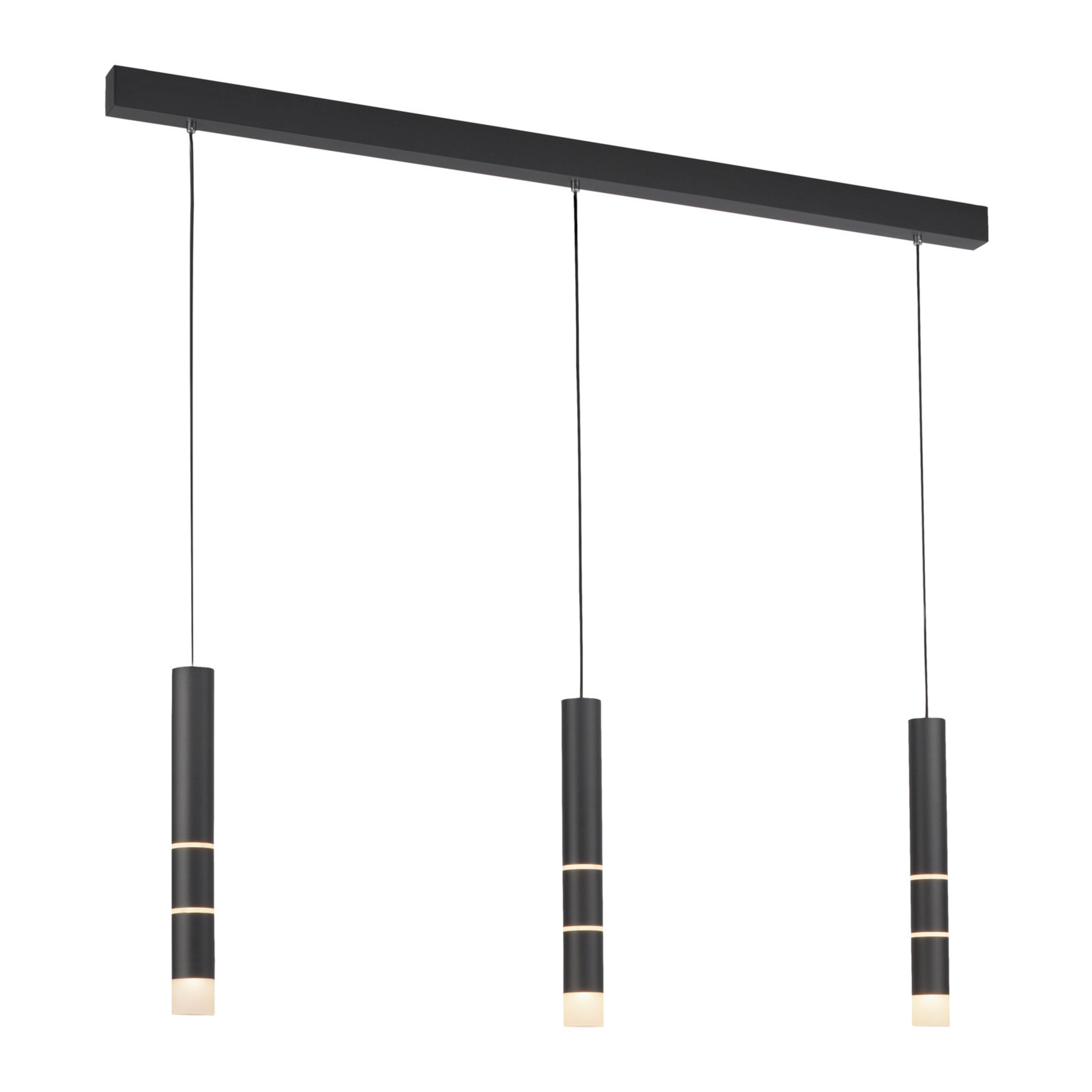 Vega LED-Hängeleuchte, drei Zylinder, schwarz - PURE