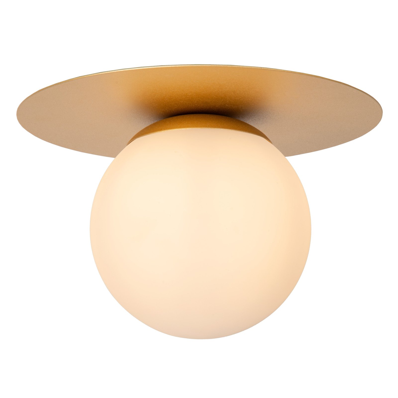 Tricia ceiling light, gold, Ø 25 cm, glass, 1-bulb, E27