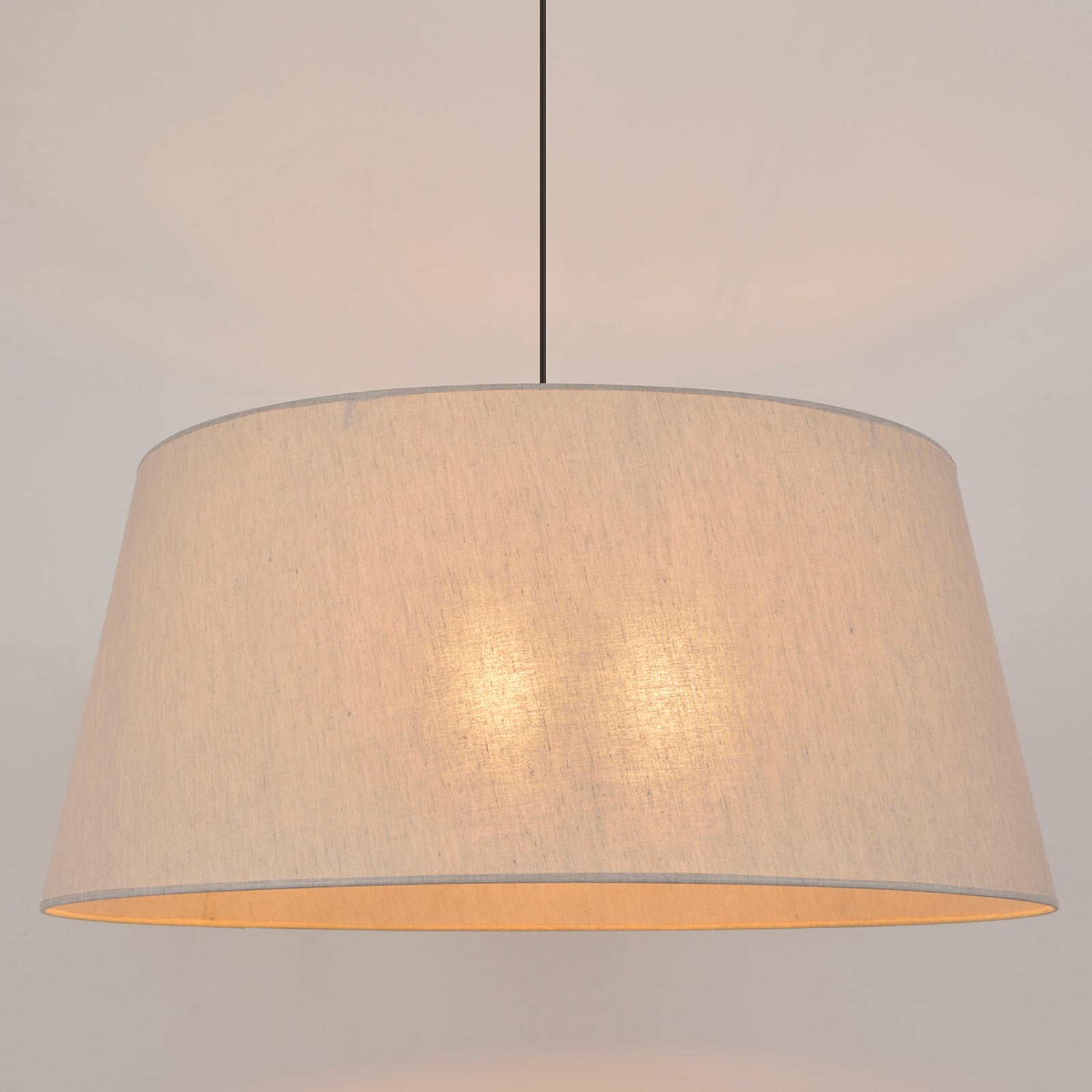 Żyrandol Tambour, pyla, Ø 78 cm, len/bawełna