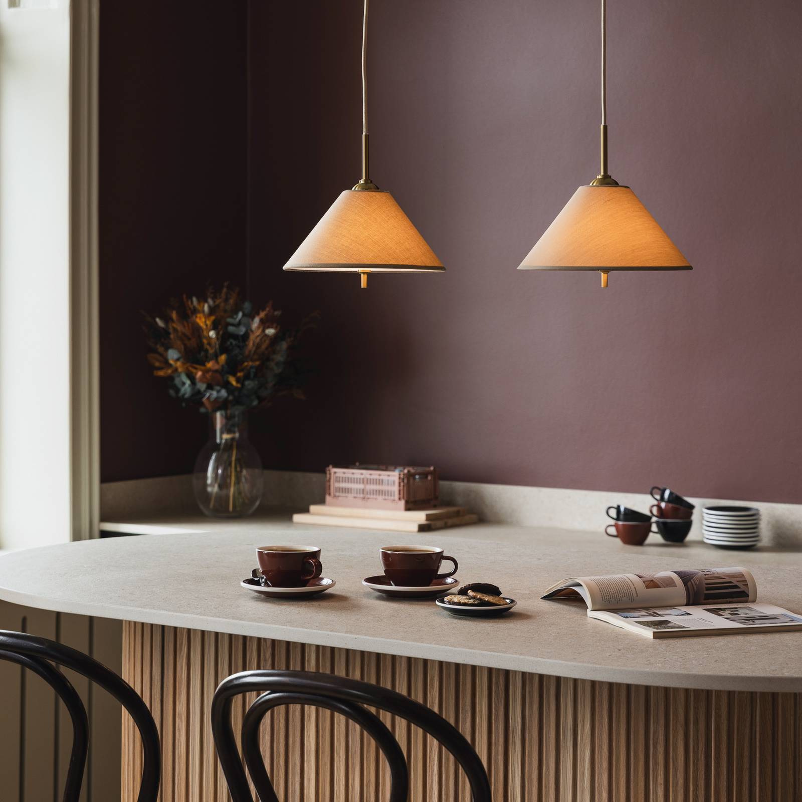 Globen Lighting żyrandol IRIS 25 w kolorze mokka, Ø 25 cm