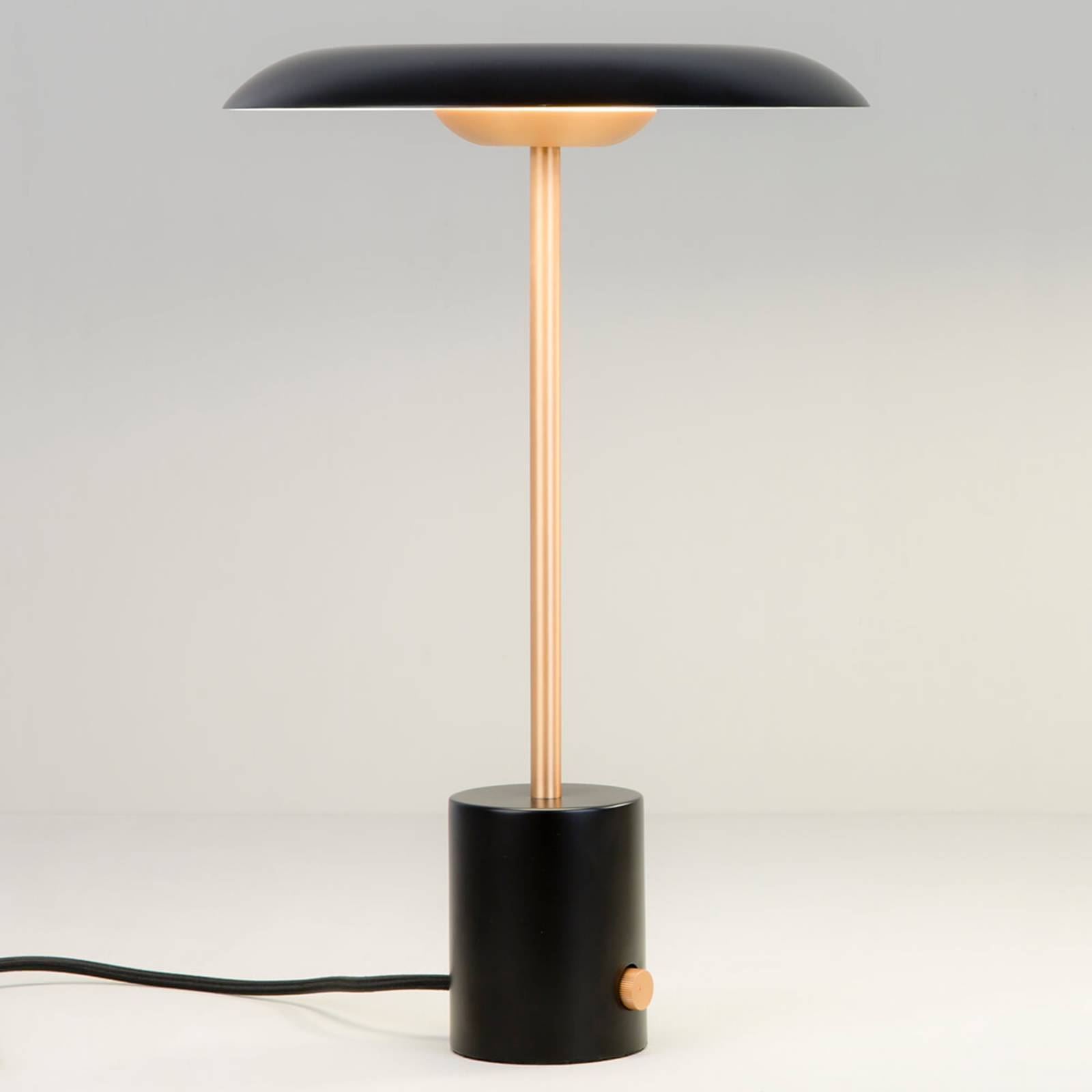 E-shop Stolná LED lampa Hoshi so stmievačom čierno-medená