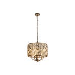 Bijou pendant light, 5-bulb, brass, crystal glass