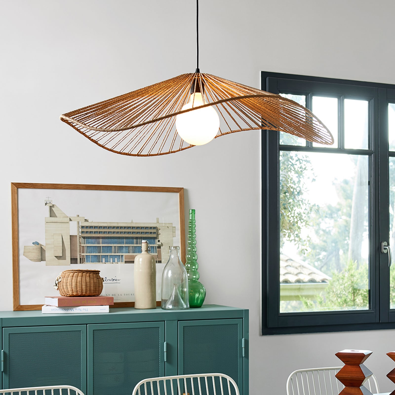 Lampada a sospensione Sahara, colore naturale, altezza 18 cm, carta - COREP SAS