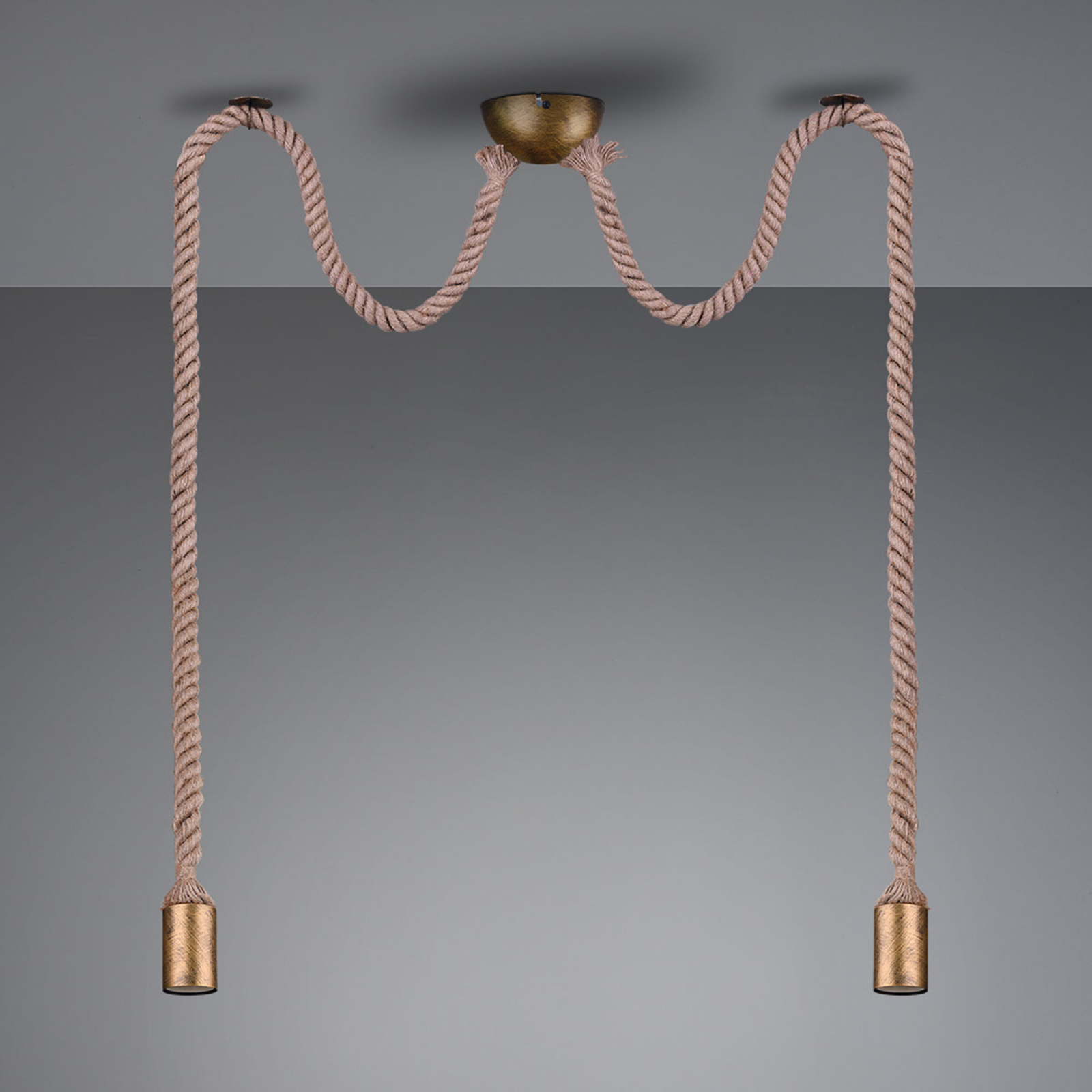 Függő lámpa Rope dekoratív kötéllel 2-izzós