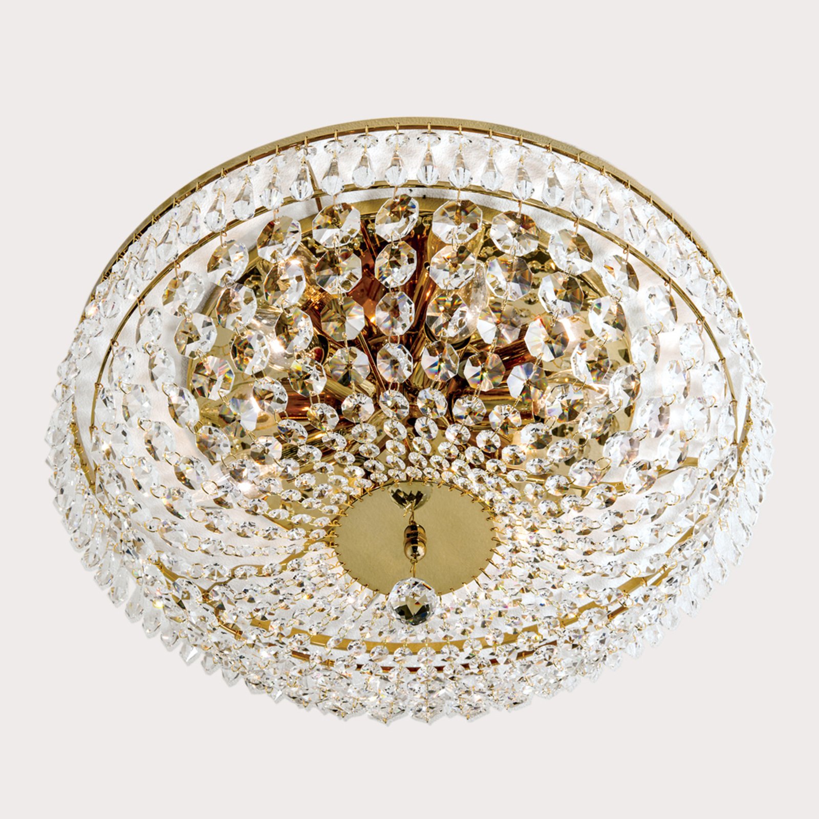 SHERATA - ronde plafondlamp, goud, 45 cm