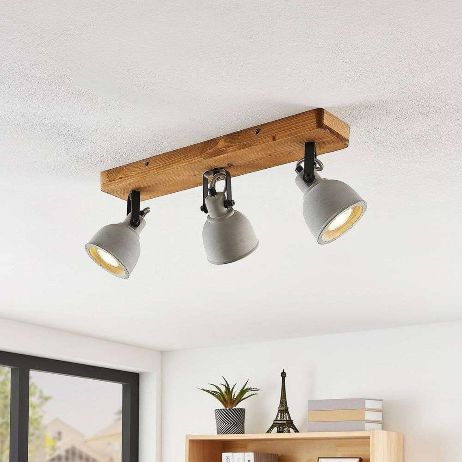 Mirka 3 Stropní Lampa Grey/Dark Wood - Lindby