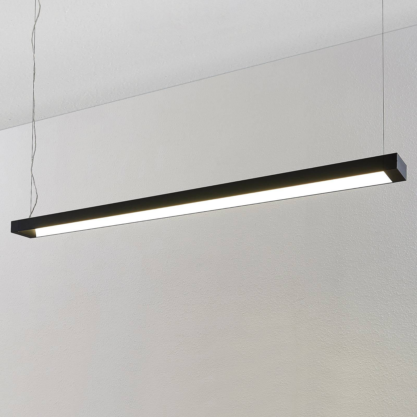 Image of Arcchio Cuna LED sospensione, nero, angolare 162cm