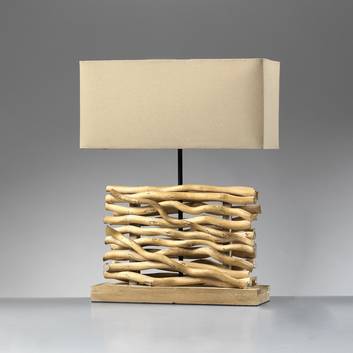 Marica table lamp, fabric lampshade and wood 50 cm