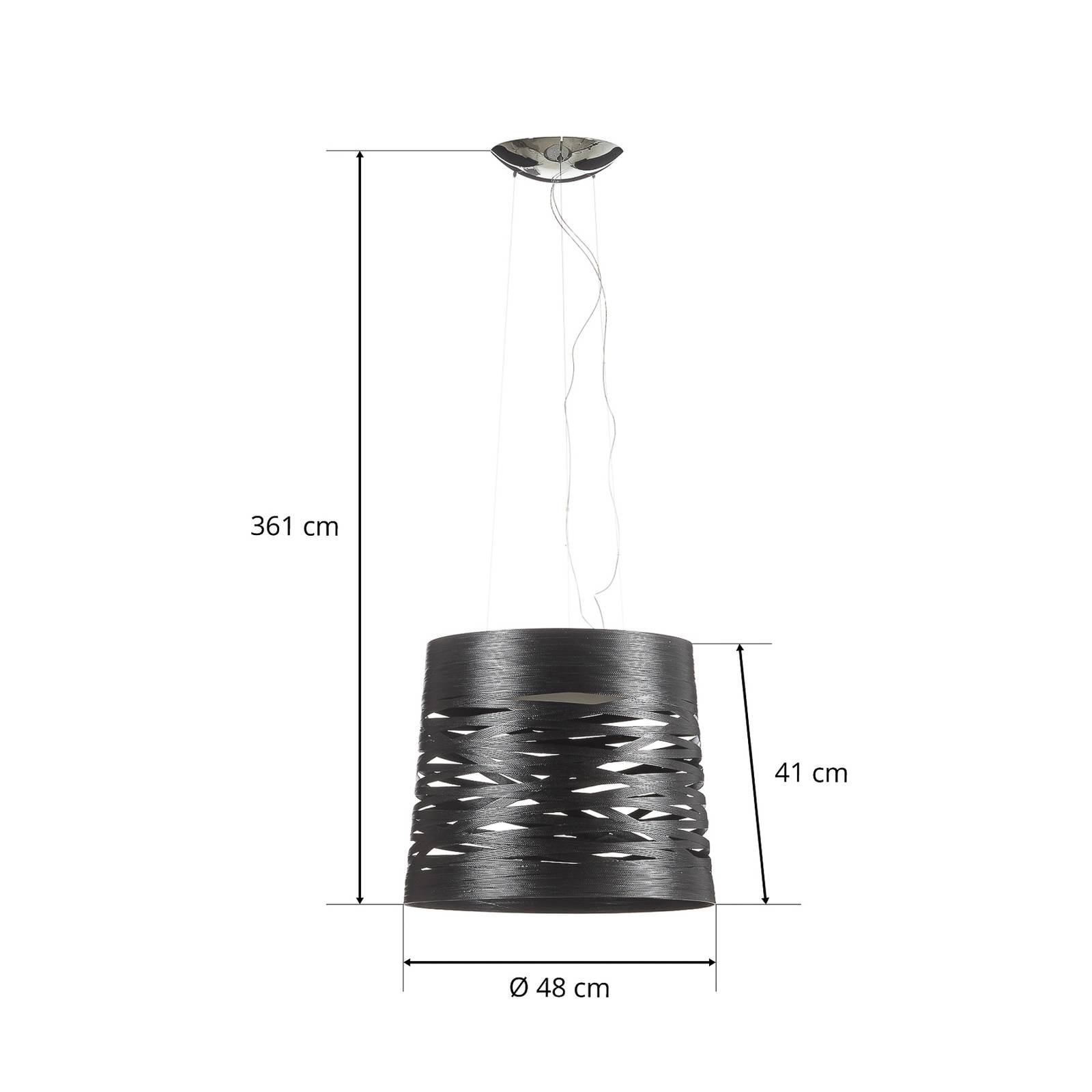 Lampa wisząca Tress grande LED Foscarini, czarna