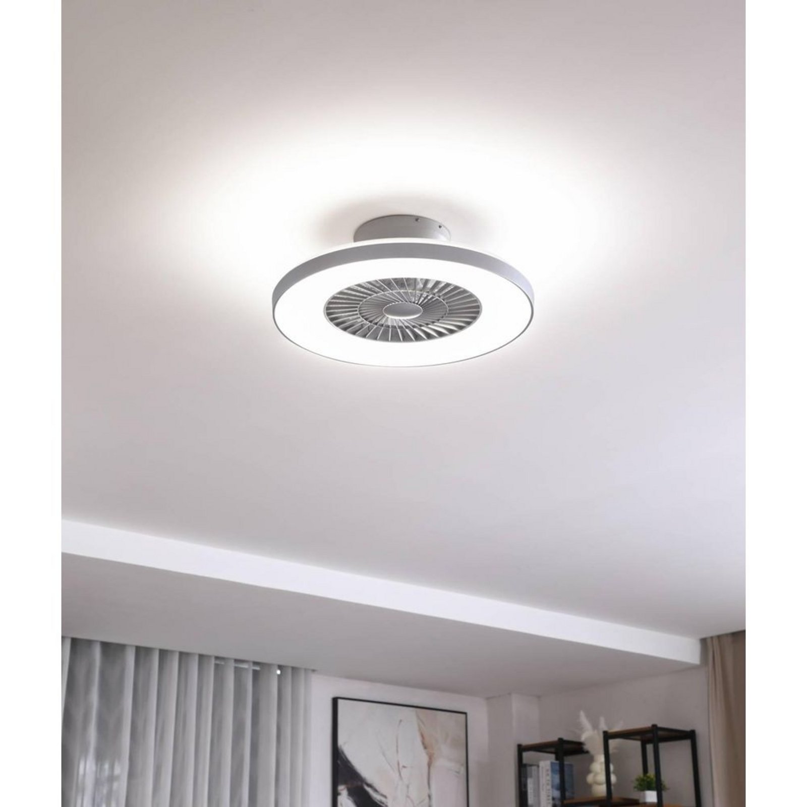 Paavo LED Smart Ventilatore a soffitto Grigio - Lindby