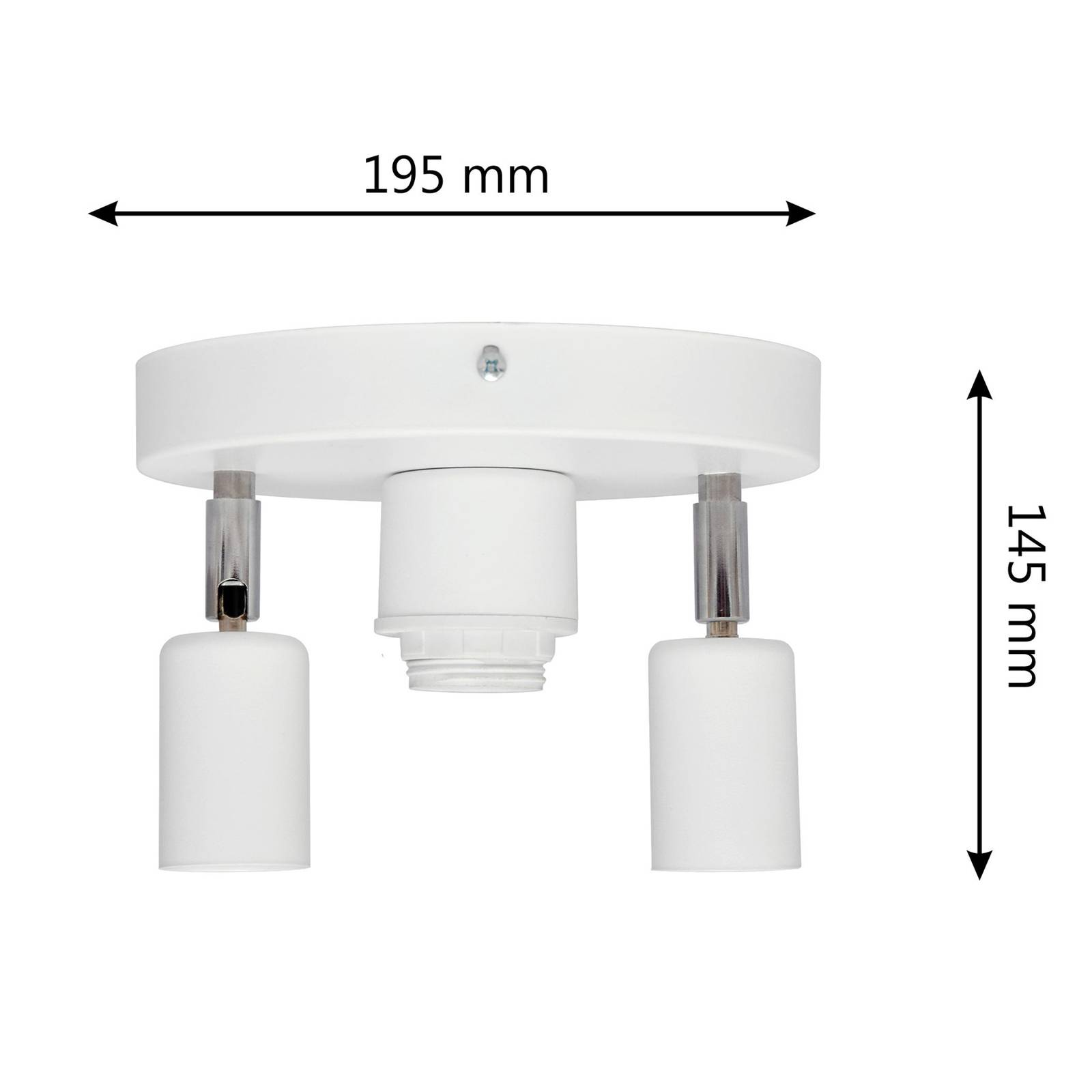 HELam Plafonnier Centro blanc à 3 lampes métal Ø 19,5 cm