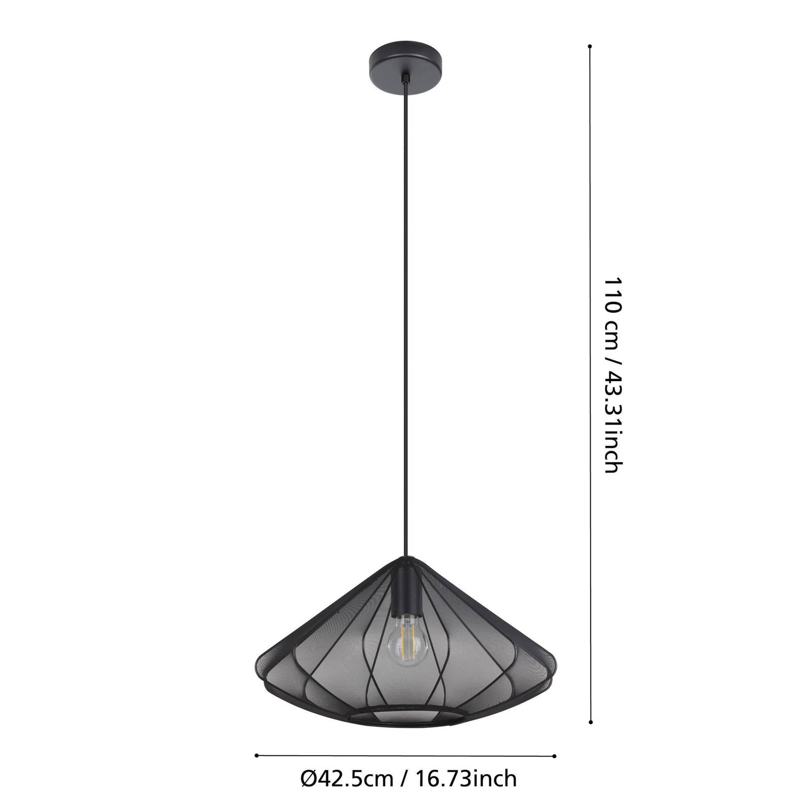 Lampa wisząca Dolwen, czarna, Ø 42,5 cm