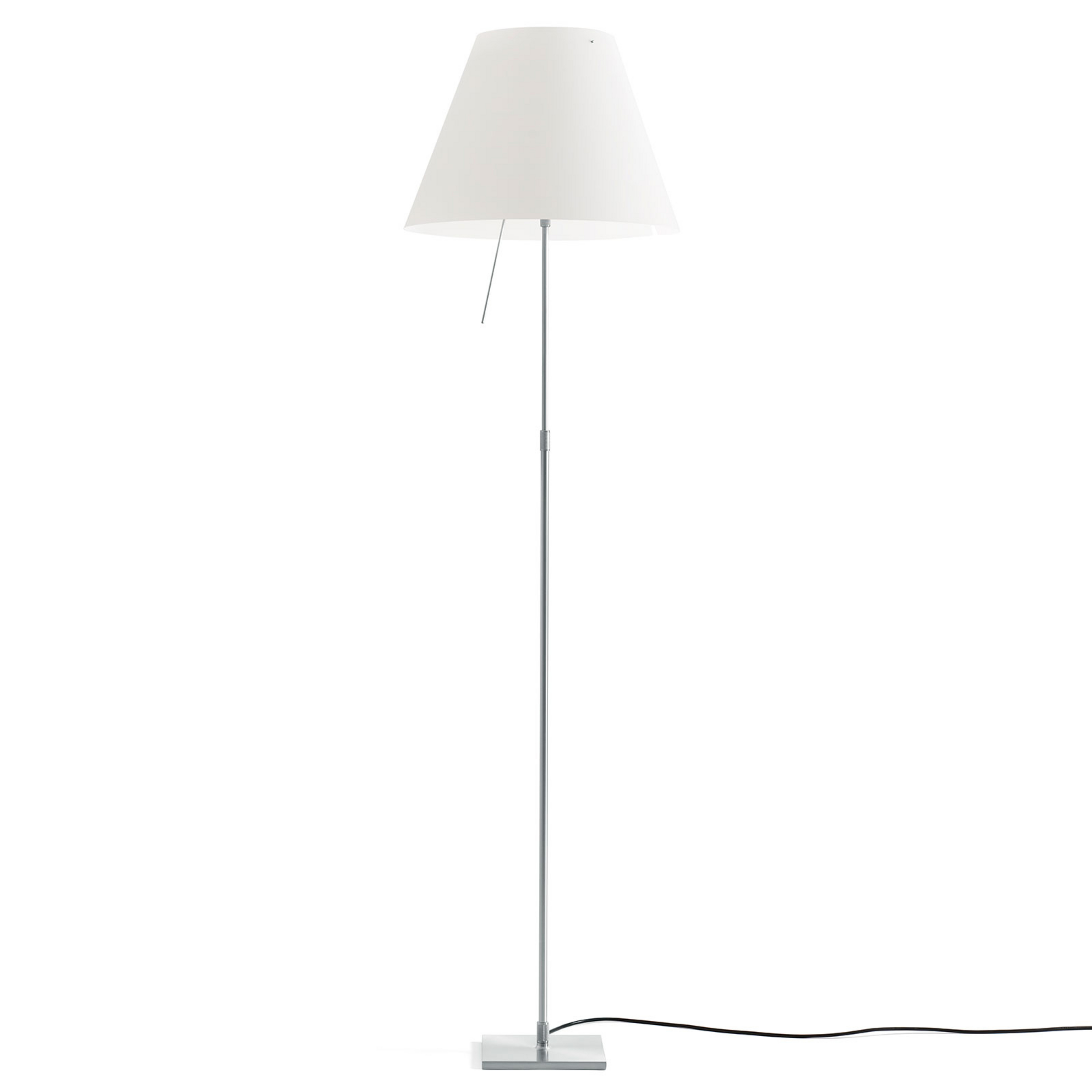 Costanza floor lamp D13t, aluminium/white - Luceplan