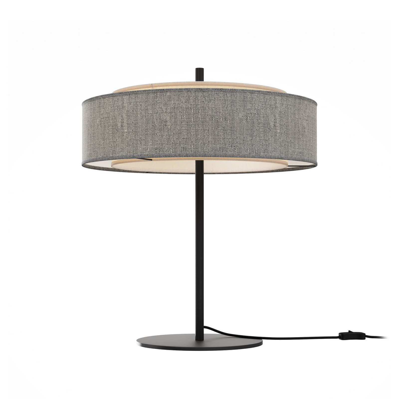 Piantana Bergamo, grigio/nero, tessuto, altezza 39 cm, E14