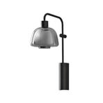 Aplique de pared LED Bover Drep A/04, cristal gris humo, negro, 2700 K