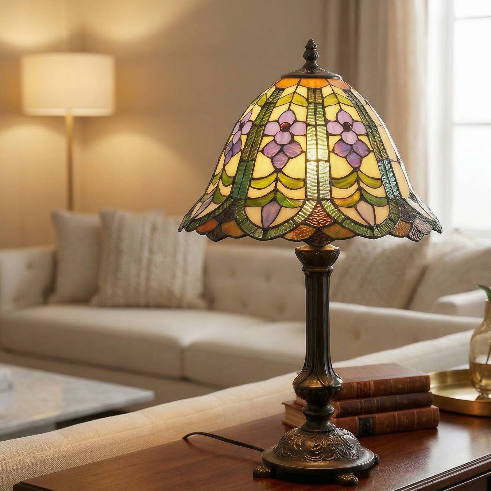 Clayre&Eef Lampe à poser Eleanor style Tiffany