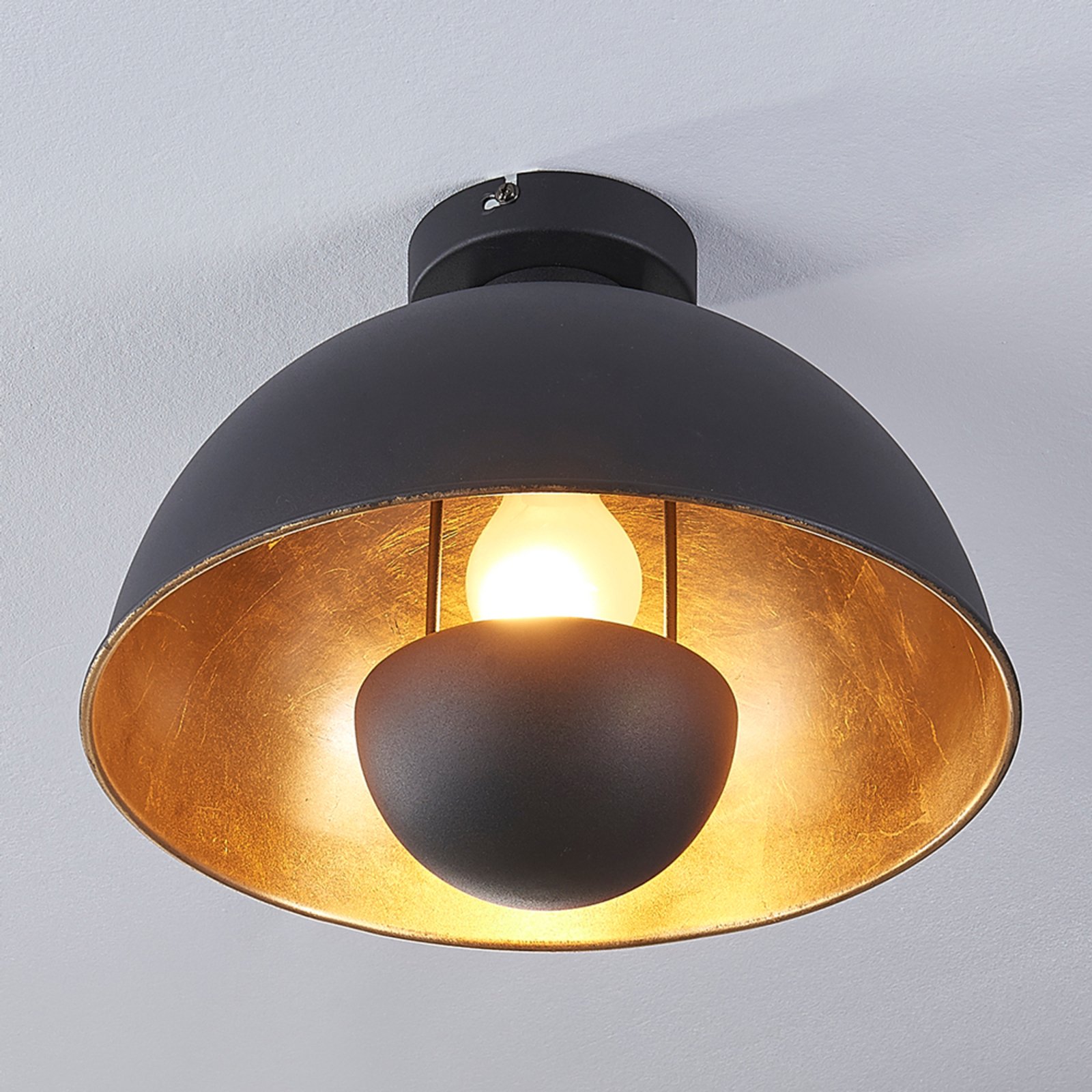 Lya Plafondlamp Ø31 Black/Gold - Lindby
