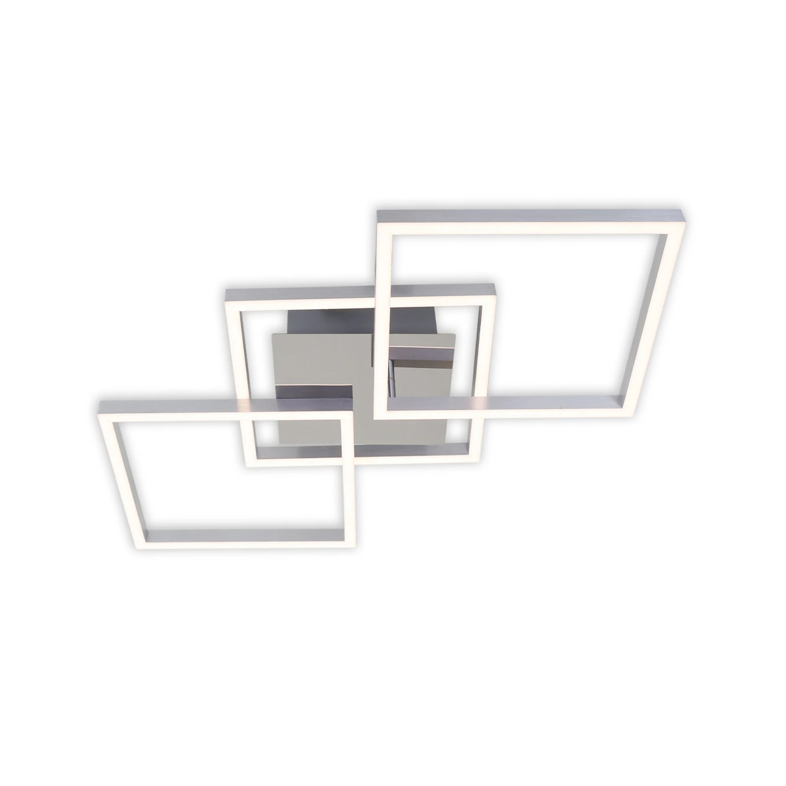 Plafonnier LED Frame step-dim chromé-alu 76x37 cm